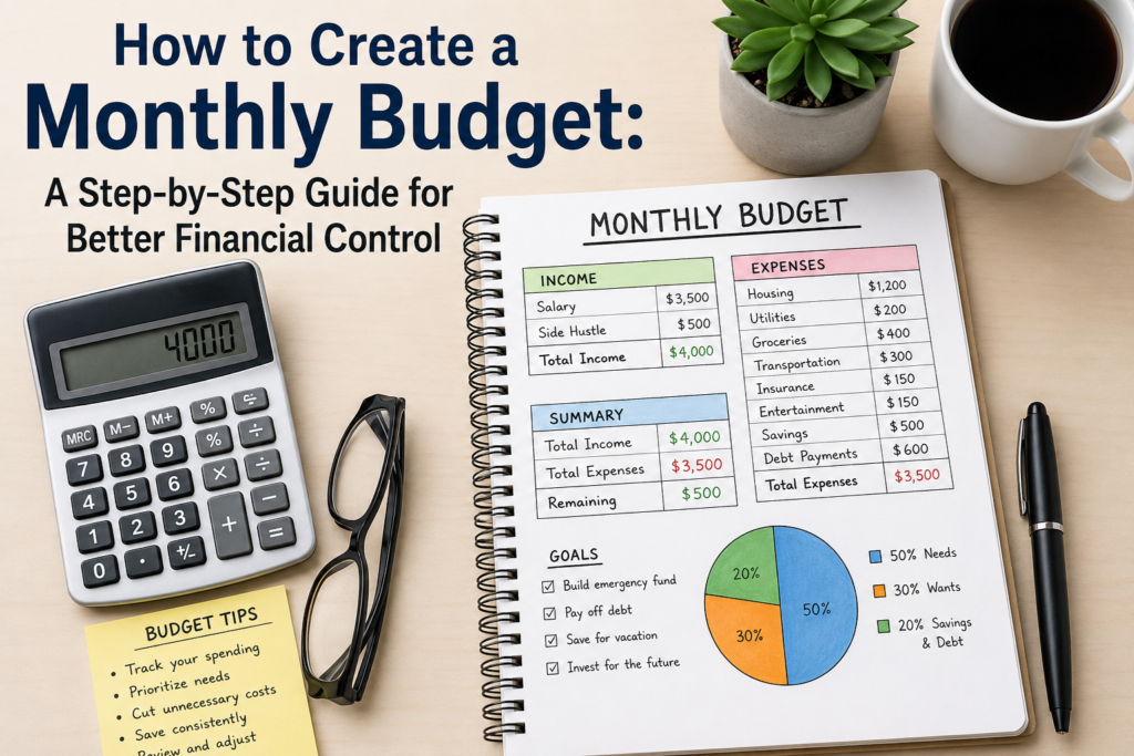How to Create a Monthly Budget: A Step-by-Step Guide for Better Financial Control.